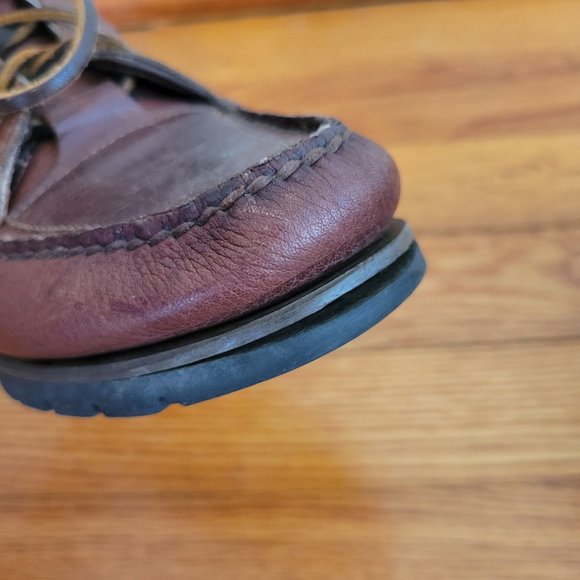 Timberland‎ 7M Brown Leather Hiking Work Boots Waterproof Vintage - Picture 6 of 9